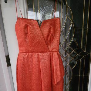 Orange Strapless Sparkle Cocktail Dress. Like new. size 6 ERIN by Erin Fethersto